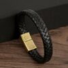 Leren Armband Vintage Zwart