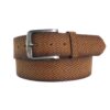 Leren Riem Bruin Print