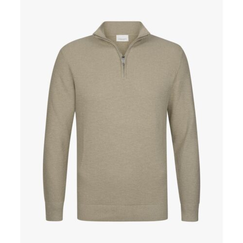Profuomo Trui Hals Zip Beige
