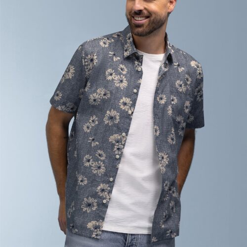 Bluefields Shirt Ecru Blauw