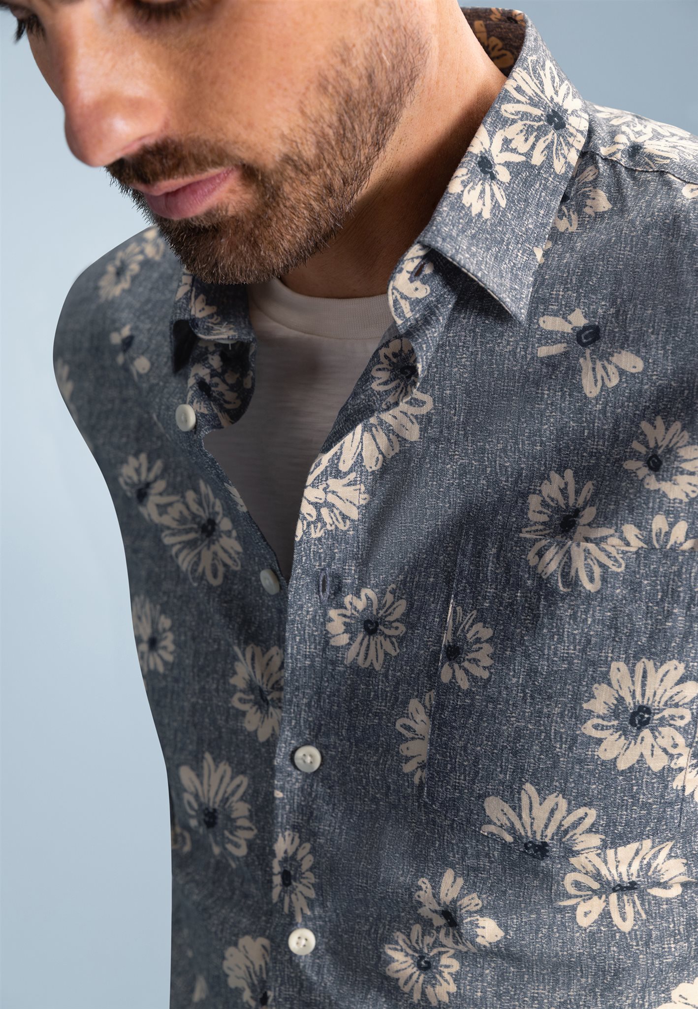Bluefields Shirt Ecru Blauw - Afbeelding 3